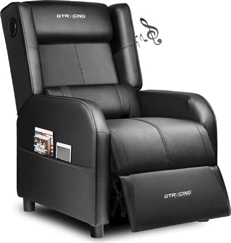 GTRACING Gaming Recliner Chair with Bluetooth Speakers Racing Style ...