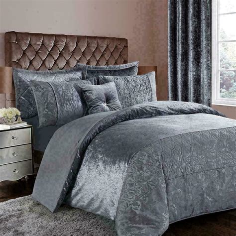 Luxury Crushed Velvet Duvet Cover Quilt Soft Cosy Bedding Set And Pillowcases All Ebay