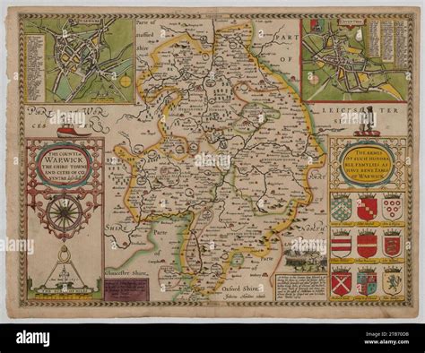 Warwickshire John Speed Map 1610 Stock Photo Alamy