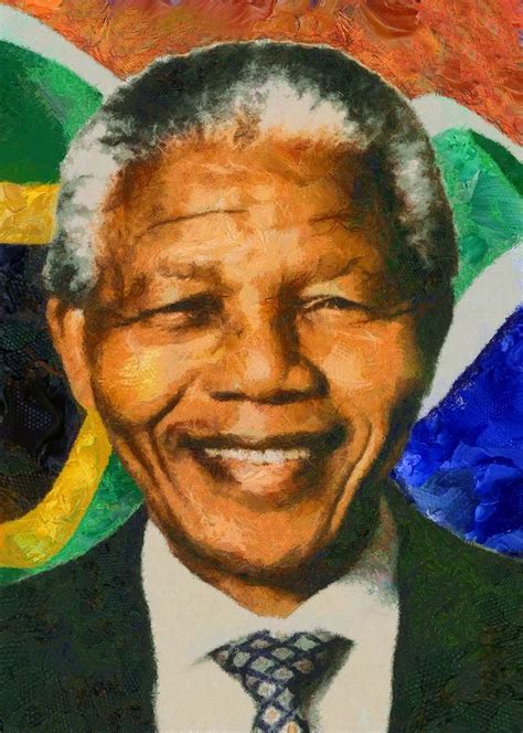 Portrait of Nelson Mandela Digital Art by Charmaine Zoe