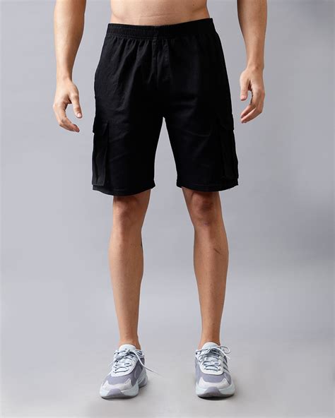 Buy Mens Black Loose Comfort Fit Cargo Shorts Online At Bewakoof