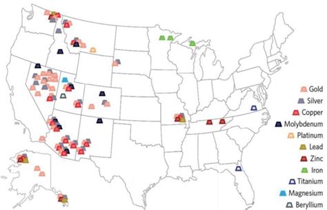 Mineral Map Of Usa World Of Light Map