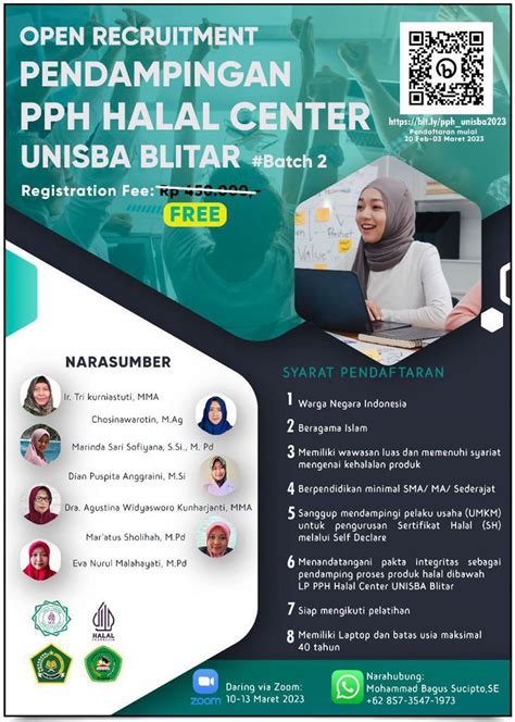 Pendaftaran Pendamping PPH Halal Center UNISBA Batch 2 Universitas