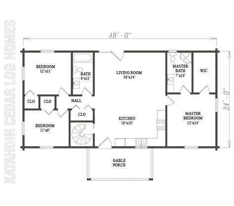 Log Home Plan #08837 - Katahdin Cedar Log Homes Floor Plans