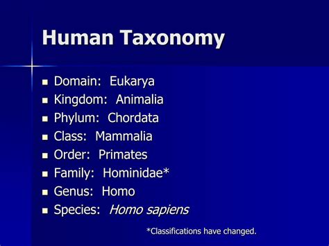 Human Taxonomy Classification Chart