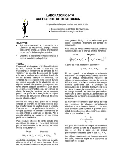 11 Coeficiente De Restitución Pdf Elasticidad Física Física