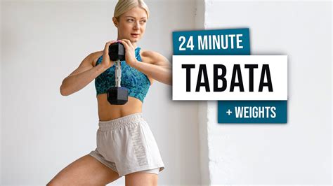 24 MIN FULL BODY KILLER TABATA Workout With Weights No Repeat Home