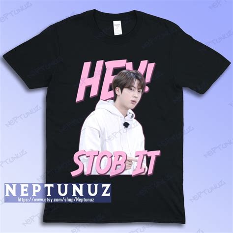 Jin Shirt Kim Seokjin Hey Stob It Kpop Boyband Music Vintage Etsy