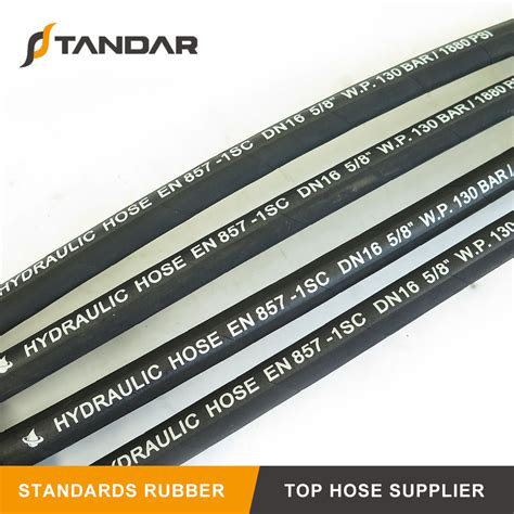 Flexible En 857 1sc Steel Wire Reinforced Hydraulic Rubber Hose China