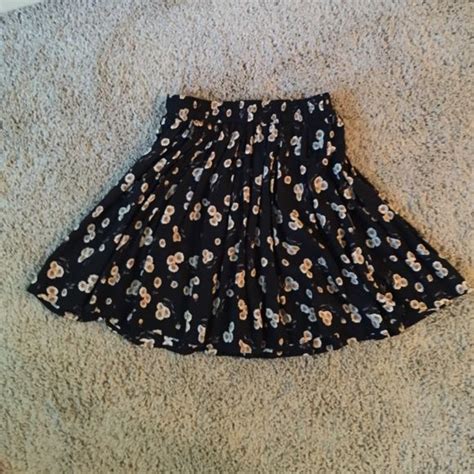 Brandy Melville Skirts Black Skirt With Daisies Black High Waisted