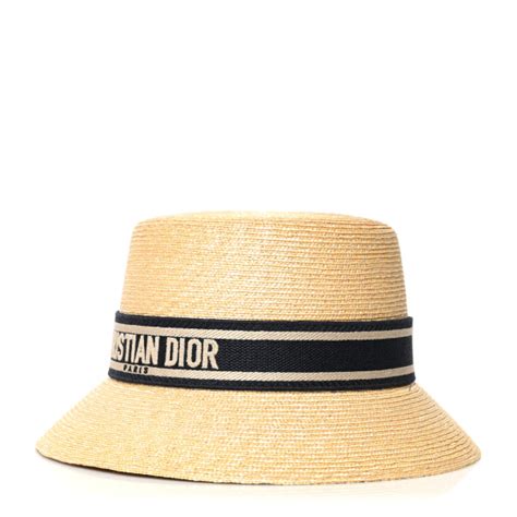 Christian Dior Straw Bucket Hat Natural Fashionphile