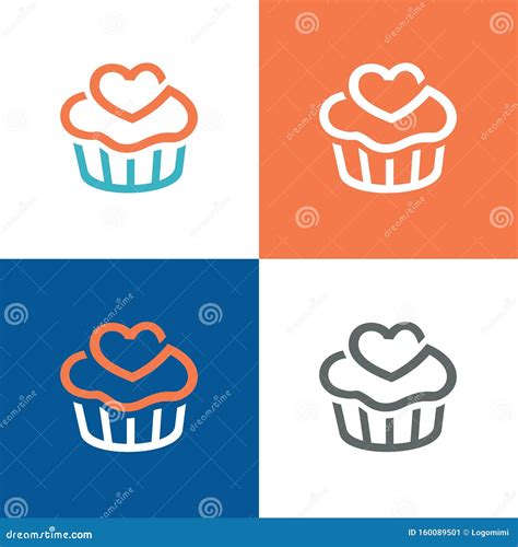 Cake Or Cupcake Logo Set Bakery Icon Design Collection Vector Stock