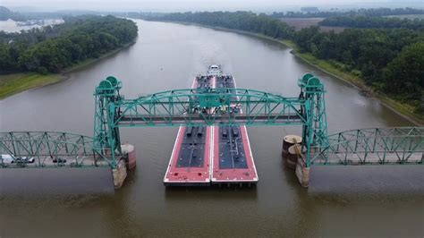 Illinois River Bridges And Barge YouTube