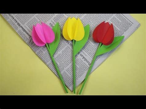 Tutorial Membuat Bunga Tulip Dari Kertas Origami YouTube Laleler