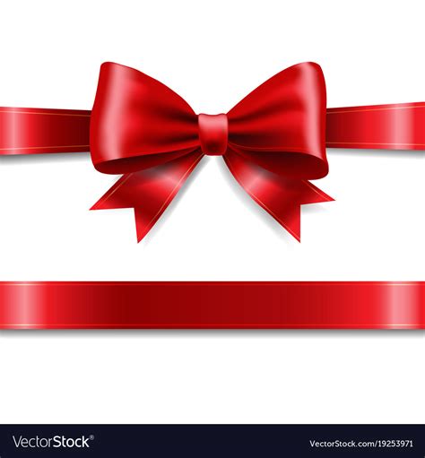 Red Ribbon Bow Royalty Free Vector Image Vectorstock