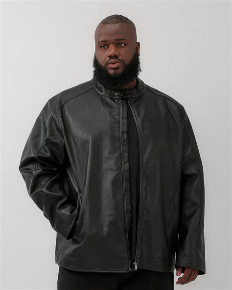 Riachuelo Jaqueta Plus Size Masculina De Poliuretano Preta Allman