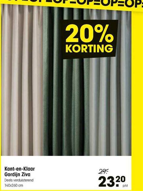 Kant En Klaar Gordijn Ziva 20 Korting Aanbieding Bij Kwantum 1Folders Nl