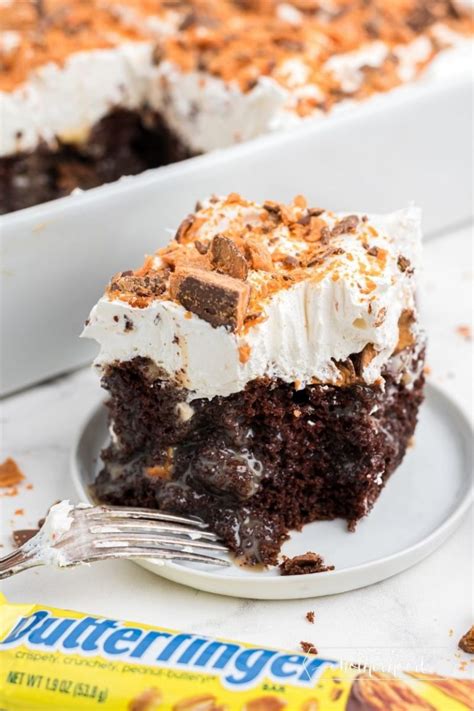 Butterfinger Poke Cake