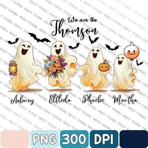 Halloween Ghost Family With Pets Custom Family Png, Hallowee - Inspire ...