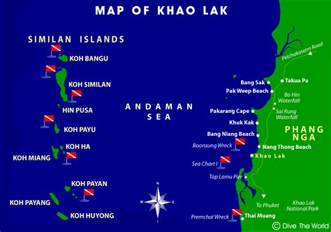 Map of Khao Lak - Dive The World Thailand