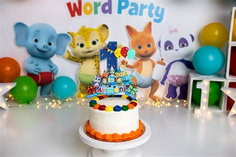 Word Party Birthday Cake Topper | Birthday cake toppers, 1st birthday ...