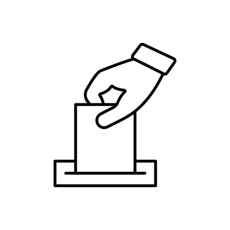 Hand Voting Ballot Box Icon Election Vote Concept Simple Design For