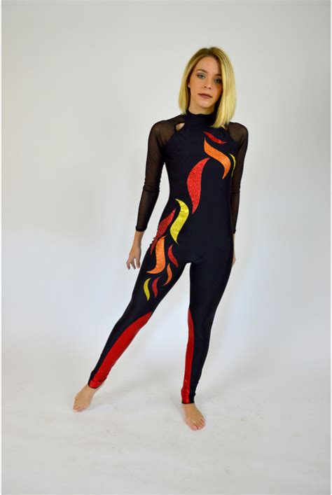 FIRE AND FLAMES UNITARD - The Costume Closet