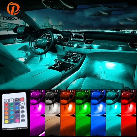 Aliexpress Buy Possbay Universal Car Rgb Light Led Strip Lights