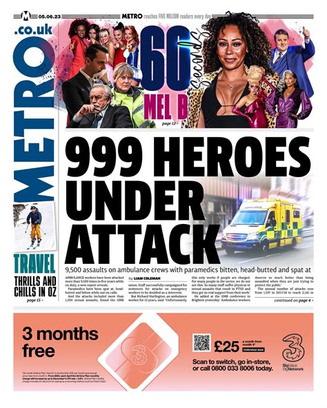 Metro Front Page 7th Of June 2023 Tomorrows Papers Today