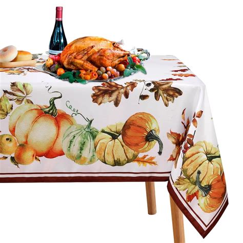 Lushvida Thanksgiving Tablecloth Rectangle X Inch Fall Tablecloth