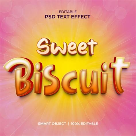 Premium Psd Psd Biscuit D Text Effect Creative Editable D Style