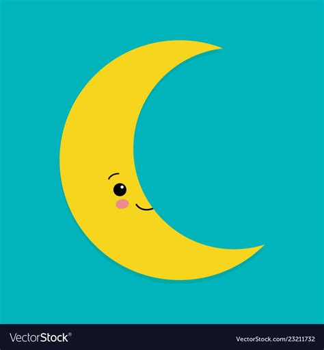 A Happy Moon With A Friendly Smile On His Face Vector Image