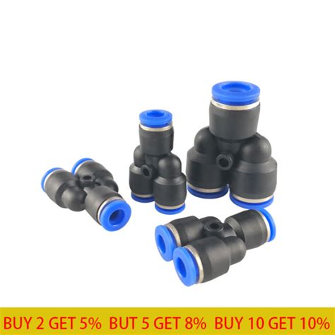 5PCS PY Y Type Pneumatic Fitting 4mm 6mm 8mm 10mm 12mm Air Gas Water