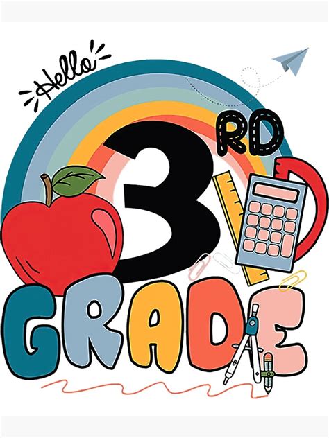 Póster Regreso a la escuela Hola 3er grado Rainbowprint segundo grado