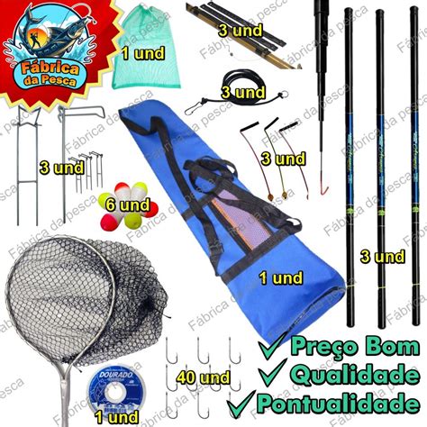 Kit Pesca Varas Telesc Pica Bolsa Passagua Suporte Anzol