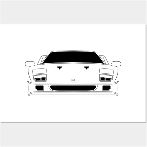 Ferrari F40 Black Outline Car Posters And Art Prints Teepublic