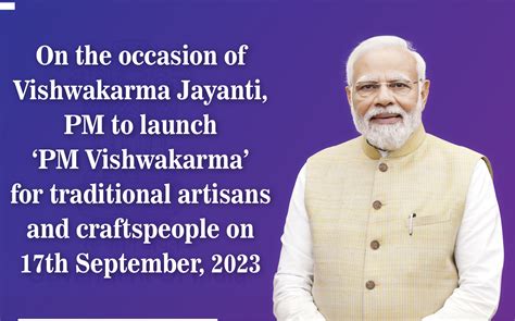 On The Occasion Of Vishwakarma Jayanti Pm To Launch Pm Vishwakarma