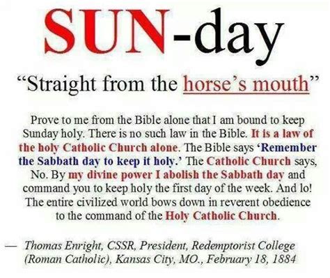 SUN Day Is NOT The Sabbath Of The Lord And Hence Not The Lord S Day