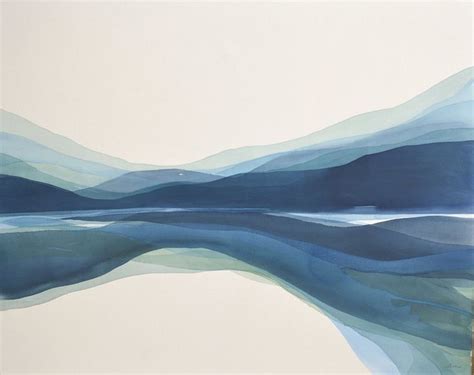 An Abstract Painting With Blue And White Colors On The Wall Next To A