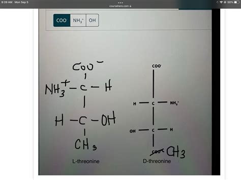 Solved Draw The Fischer Projection Structure Of D Threonine In The