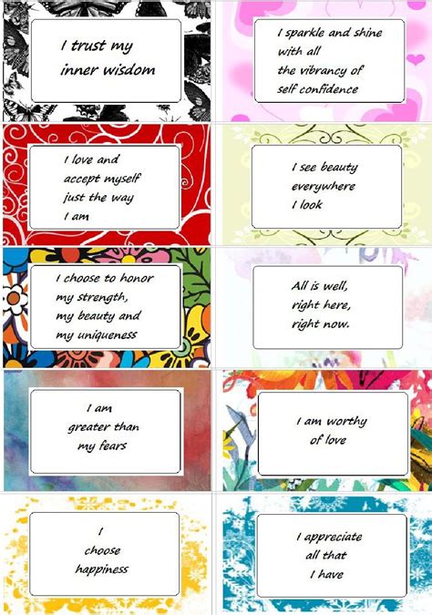 Printable Blank Affirmation Cards