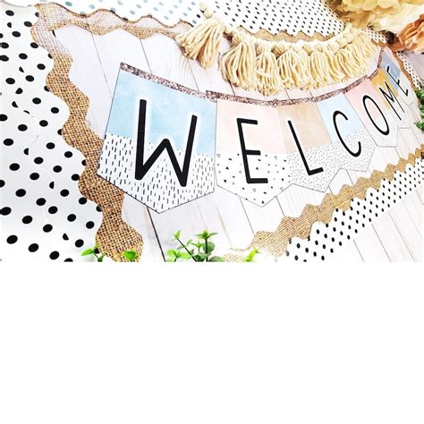 Editable Boho Bunting Bulletin Board Banner Letters Neutral Etsy