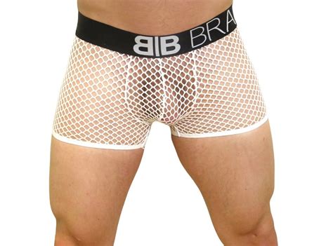 White Mesh Boxers See Through Mesh Underwear Black Breathable Mesh