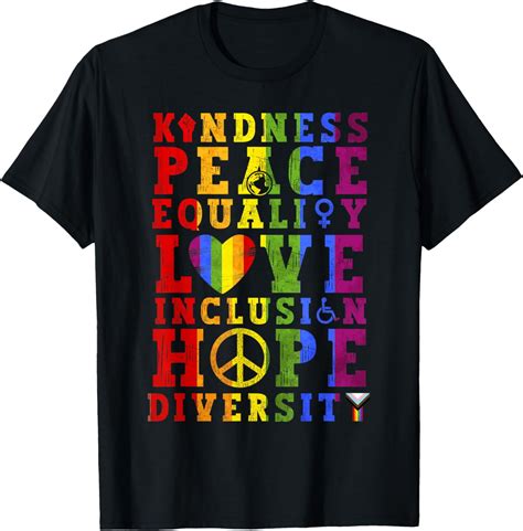 T Shirt Kindness Equality Love LGBTQ Rainbow Flag Gay Pride Month T Shirt Mensblackwomenfunny