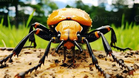AI generated Photo of Citrus Long-Horned Beetle on a ground. Generative
