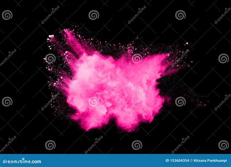 Explos O Cor De Rosa Do P No Fundo Preto Foto De Stock Imagem De