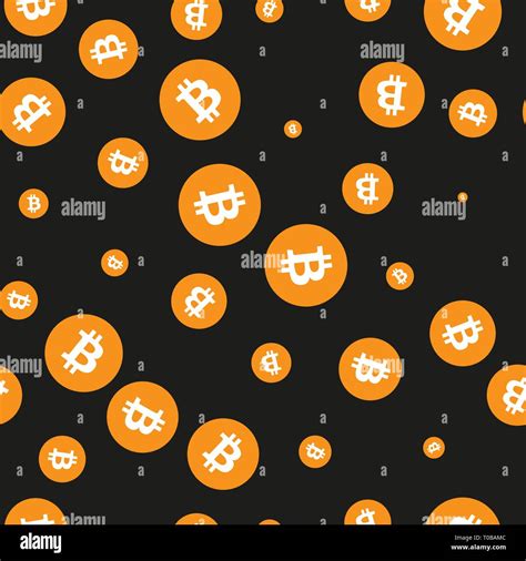 Simple Bitcoins Seamless Pattern Symbols Background And Texture Stock