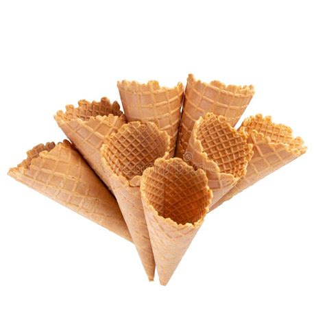 Waffle Ice Cream Cone Isolated Over White Background Stock Image