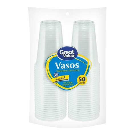 Vasos Desechables Great Value Tama O Pzas Bodega Aurrera