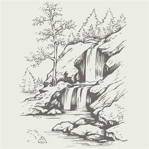 Premium Vector Hill Sketch Hand Drawn Rock Hill